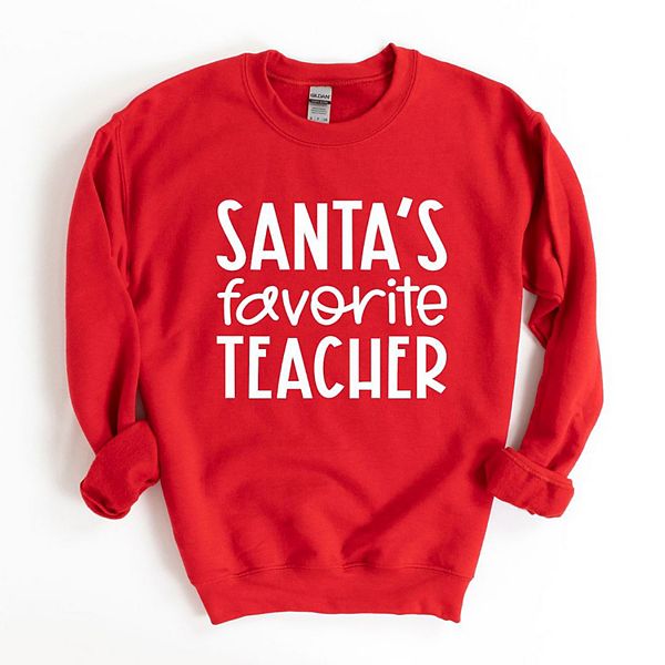 

Свитшот Santa's favorite teacher Simply Sage Market, Red