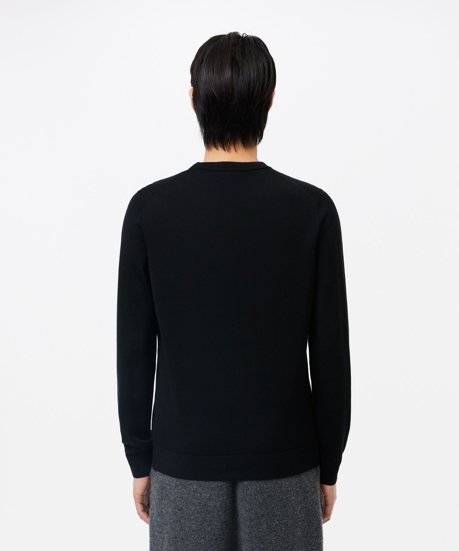 Вязаный свитер из мериносовой шерсти LACOSTE, Black — фото 2