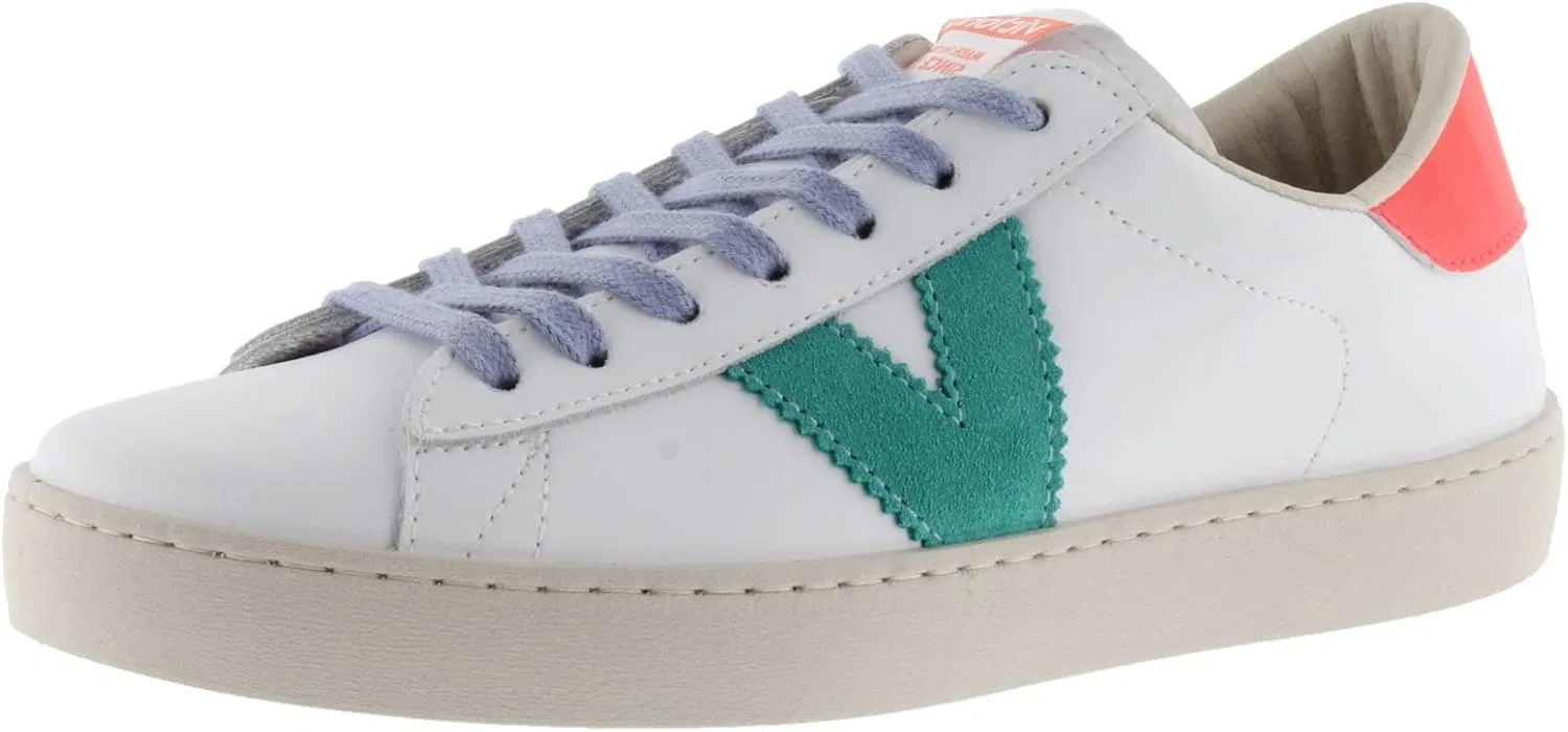 Victoria Low-Top Berlin: кожаные кроссовки и другие элементы в флуоресцентных тонах, Coral