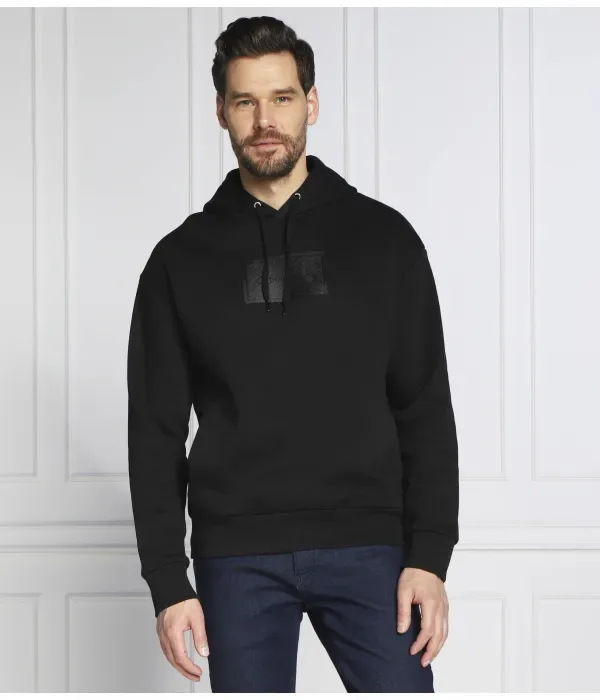 Толстовка с капюшоном из материала Felpa regular fit Calvin Klein, черный — фото 3