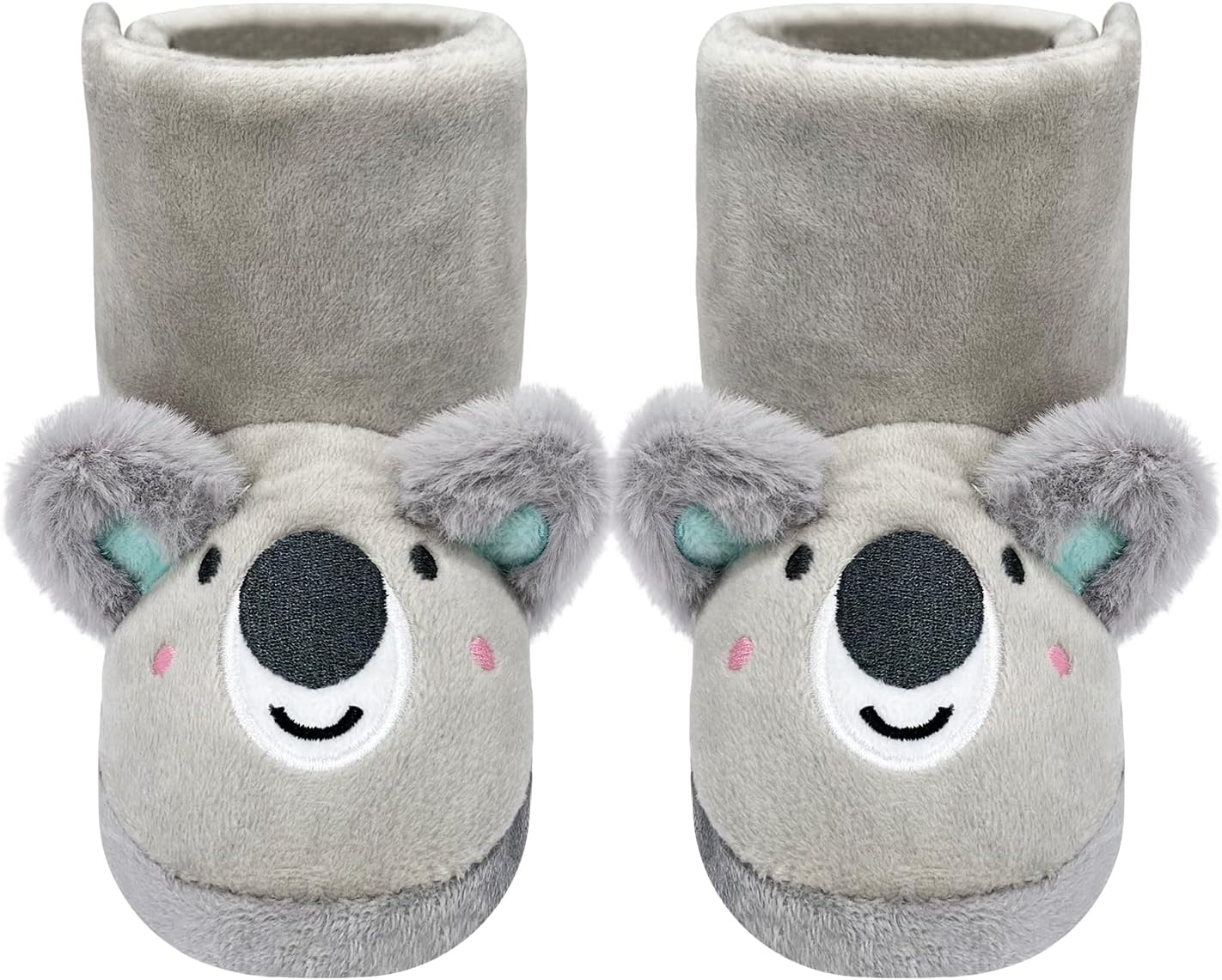 

Детские тапочки Dream Bridge для девочек, пинетки с единорогом, домашние тапочки-сапожки для малышей, милые плюшевые флисовые теплые мультяшные пинетки для дома и улицы, пушистые пинетки для мальчиков и девочек, серый