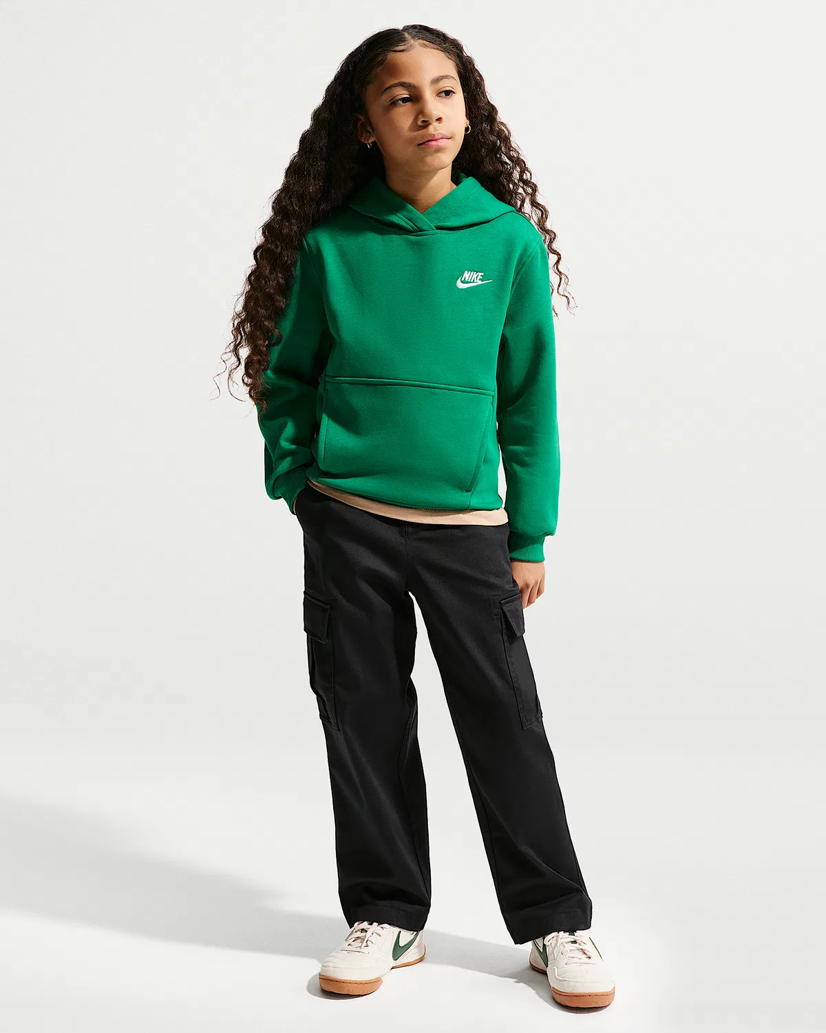 Детская толстовка Nike Sportswear Club Fleece, Malachite/White — фото 4