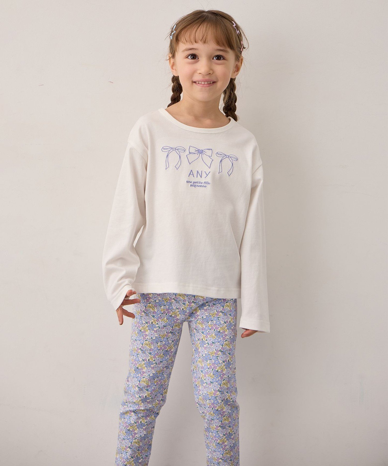 Любая футболка с длинным рукавом с вышивкой ANY KIDS, Off-white [001] — фото 2