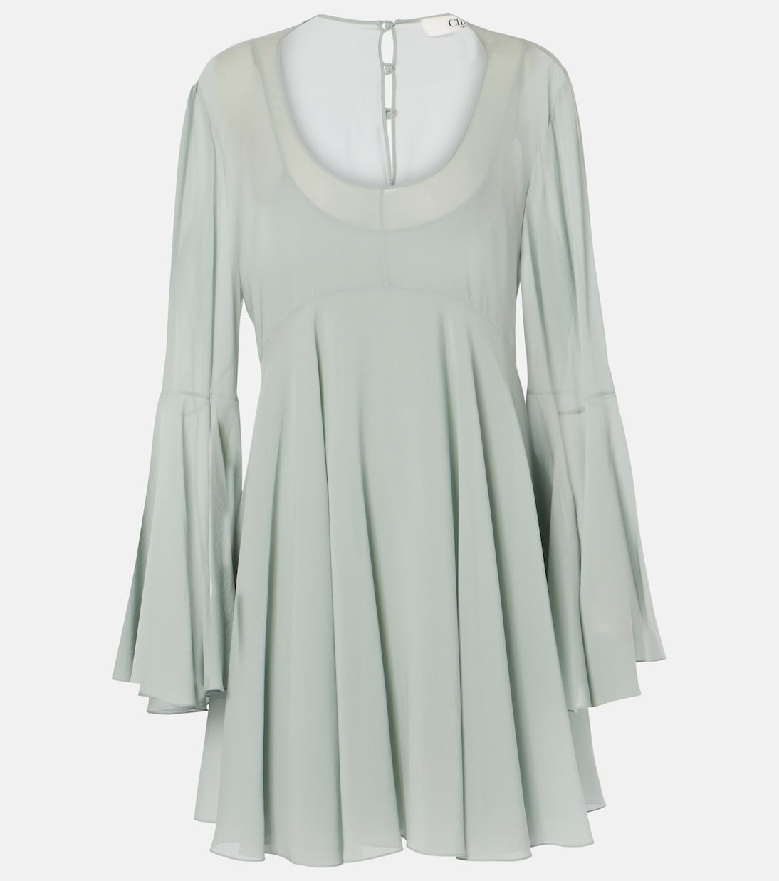 

Мини-платье из шелкового шифона Chloé, Desert Green