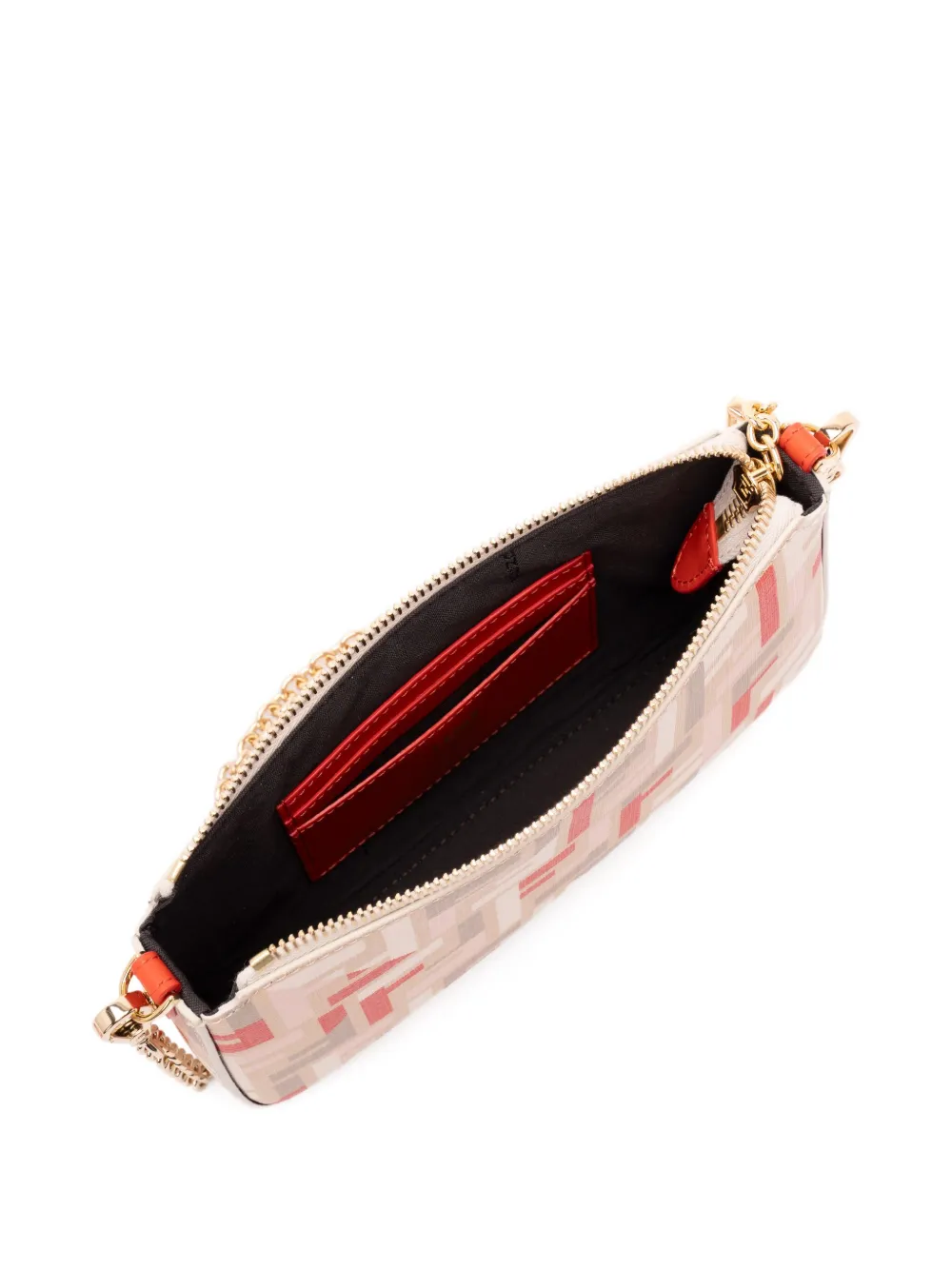 Сумка на плечо с логотипом FF FENDI, нейтральный — фото 4