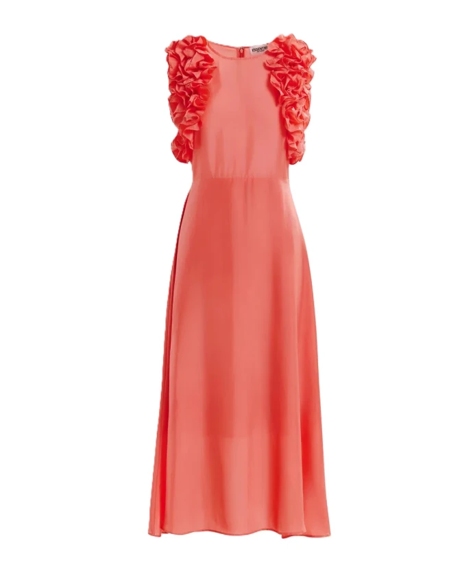 

Платье миди Hexico с оборками Essentiel Antwerp, розовый