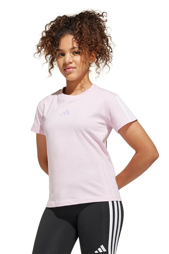

Детская хлопковая футболка Adidas, розовый
