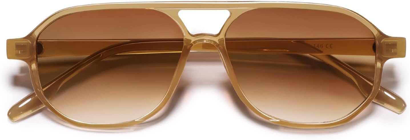 

Солнцезащитные очки-авиаторы VANLINKER в стиле ретро 70-х для женщин и мужчин, классические маленькие квадратные винтажные модные шестиугольные очки 2025 UV400 VL9870, C3 Brown Frame/Brown Grading Lens