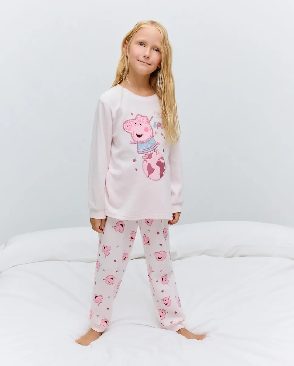 

Полный пижамный комплект с фантазийным узором для девочки Cotton Juice, розовый