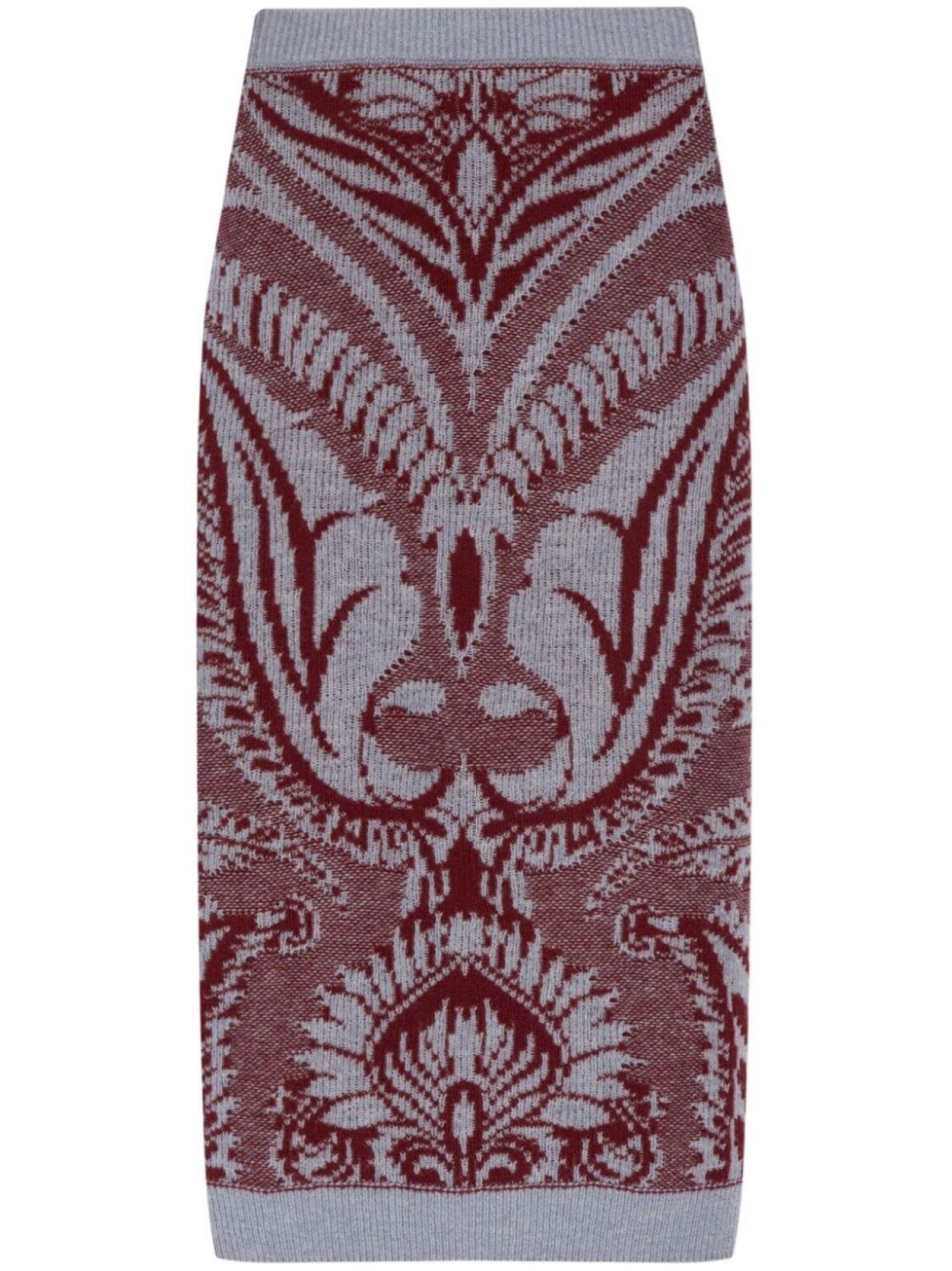 

ETRO шерстяная юбка вязки интарсия, серый