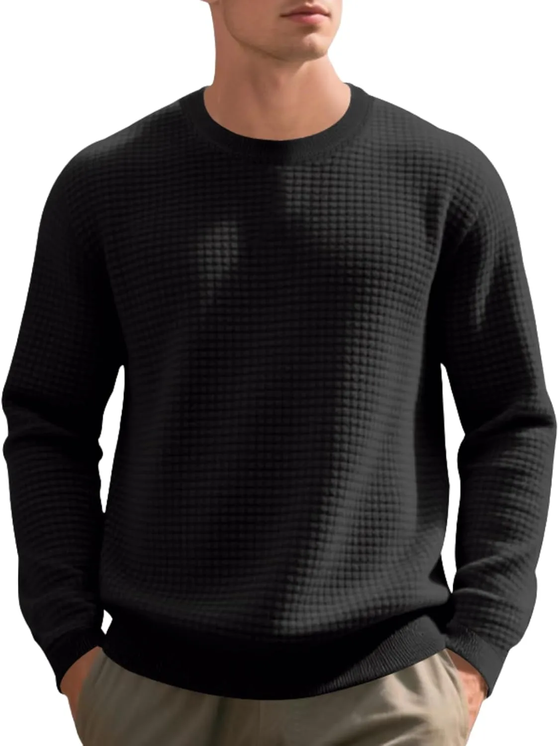 

LIZALIG мужская футболка европейского стиля — однотонная с круглым вырезом, дышащая базовая вещь для спортзала и повседневной носки