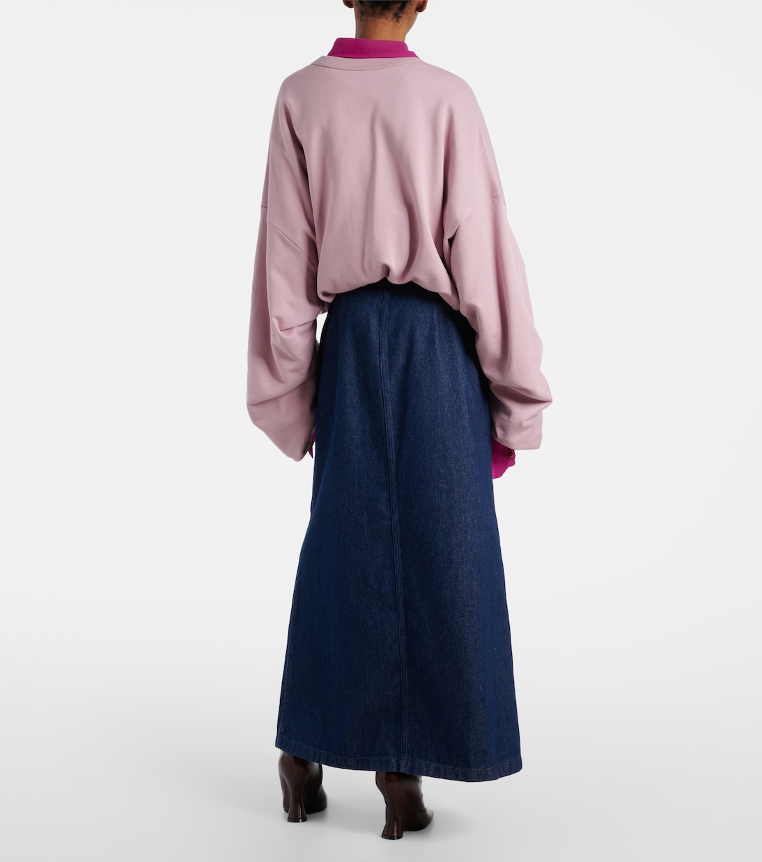 Длинная джинсовая юбка с поясом Dries Van Noten, синий — фото 3