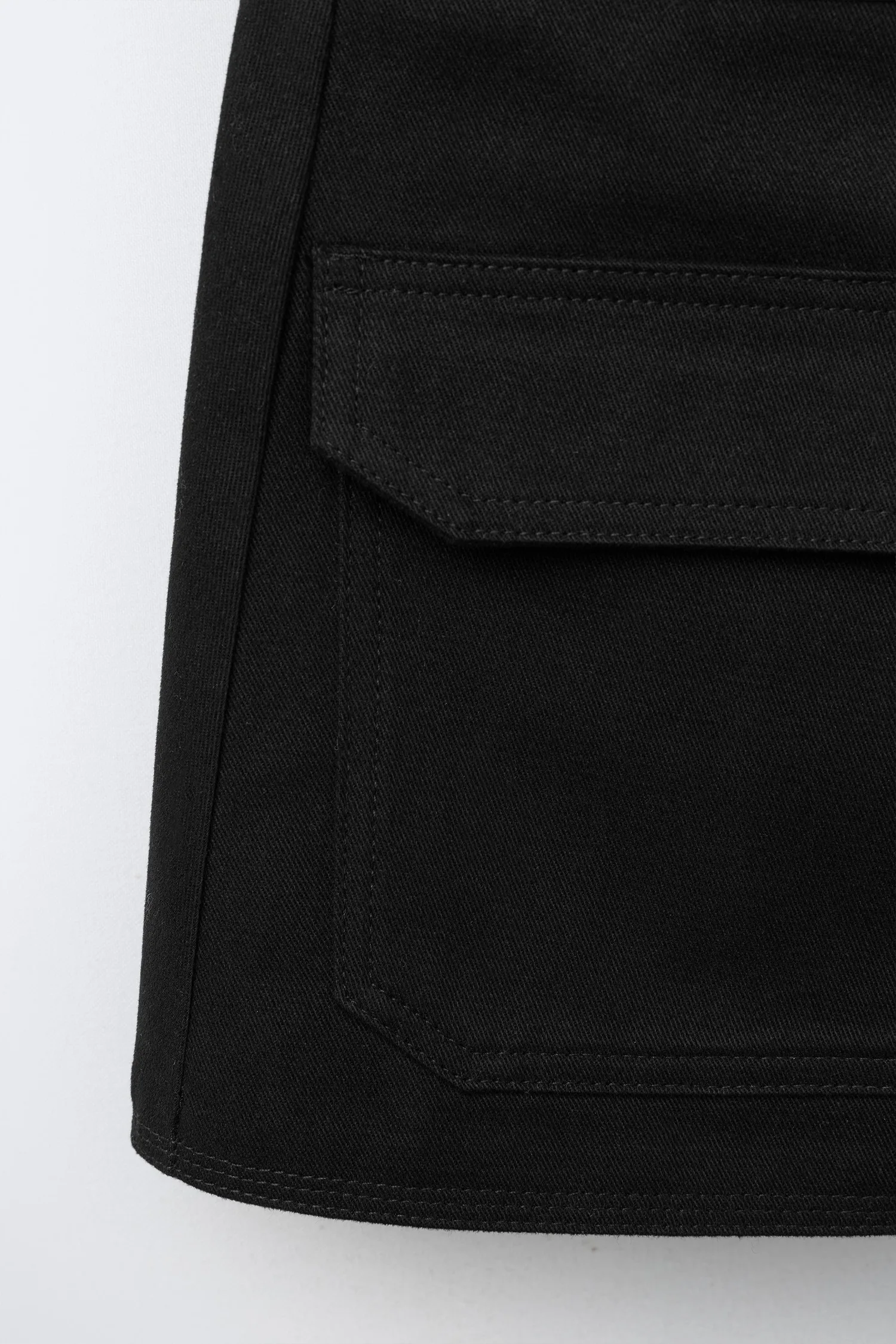 Юбка-шорты бермудская с карманом Zara, черный — фото 4