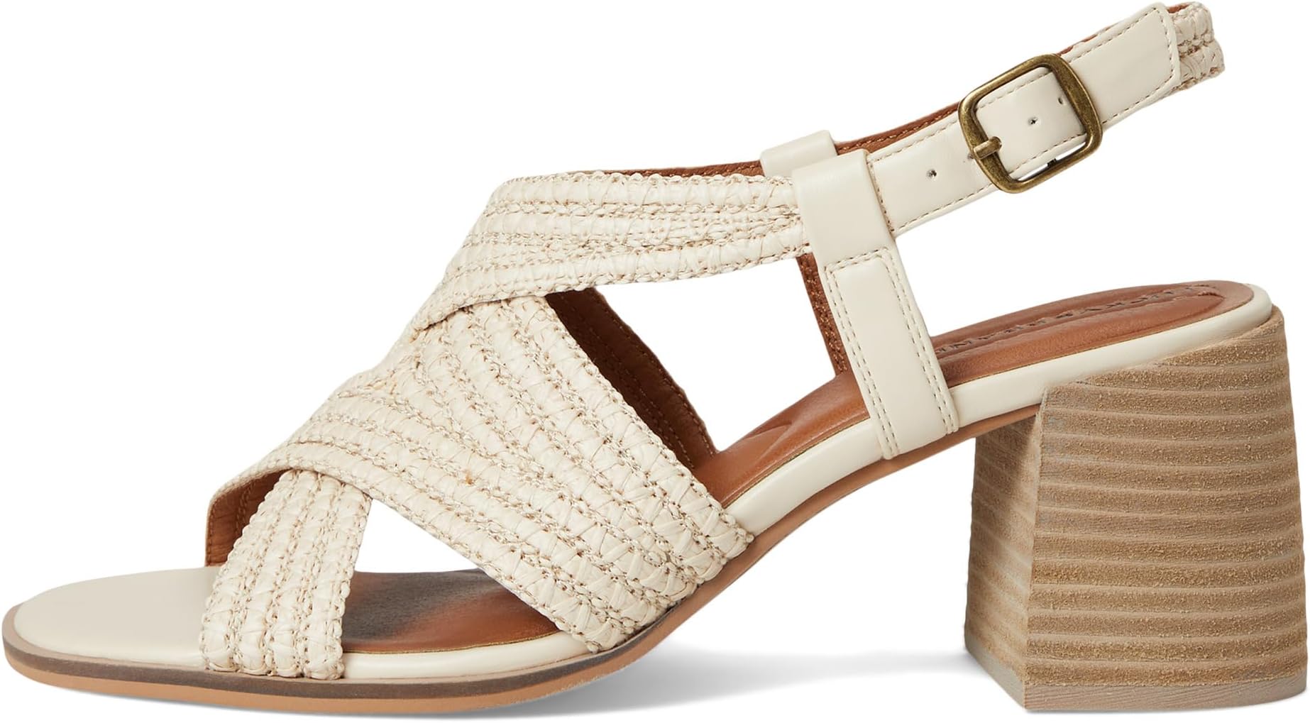 Сандалии Lucky Brand Sasina Cut Out Heeled Sandals, цвет Parchment — фото 4