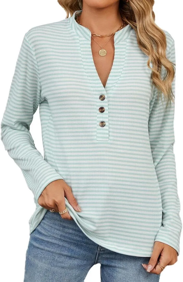 

Женская туника с V-образным вырезом и длинными рукавами