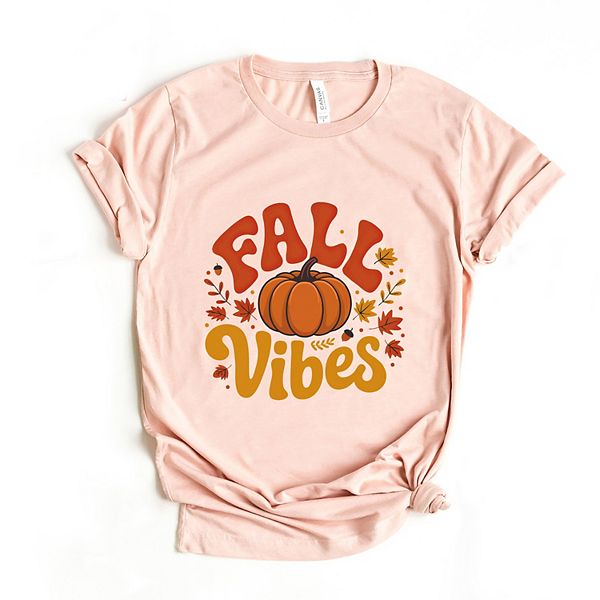 

Футболка с коротким рукавом Fall vibes pumpkin and leaves Simply Sage Market, Blush