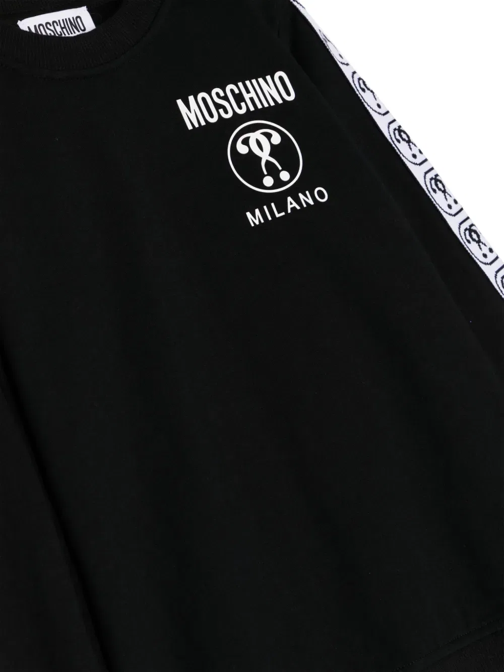 Хлопковая толстовка с двойным вопросительным знаком Moschino Kids, черный — фото 3