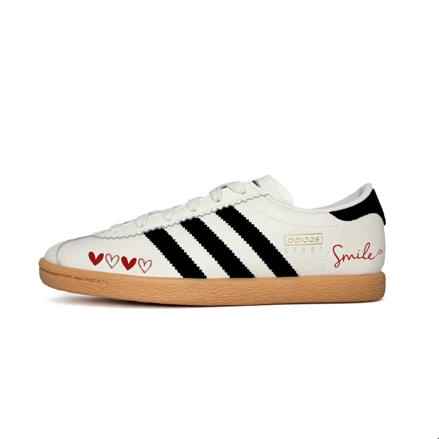 

Stadt Heart To Heart устойчивые к истиранию низкие немецкие армейские кроссовки Unisex Adidas Originals, черный/белый