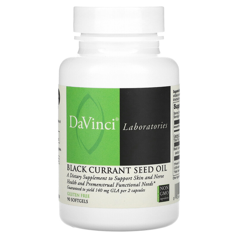 

DaVinci Laboratories, Масло семян черной смородины, 1000 мг, 90 капсул (500 мг в каждой капсуле)