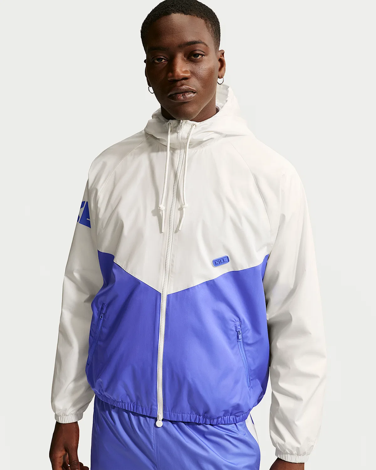 Мужская ветровка Nike Windrunner с принтом, Sail/Sapphire/Sapphire