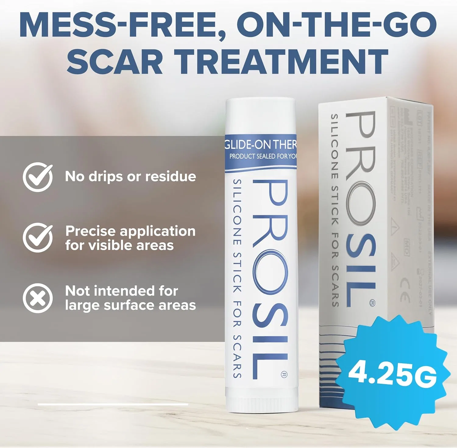 Гель для умывания Biodermis — Гель-стик для ухода за рубцами ProSil Silicone Gel Stick, .04 lb, 18 г — фото 3