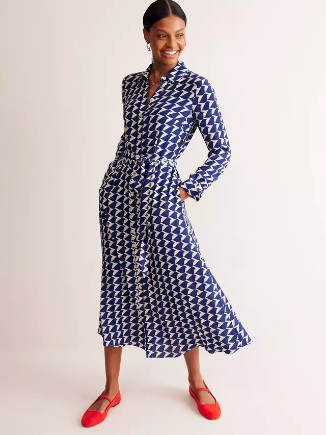 

Платье Boden Kate Geometric Shirt, синий