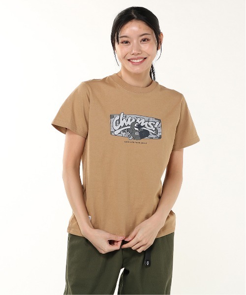 

Футболка с коротким рукавом, принтом спереди и защитой от насекомых CHUMS, бежевый