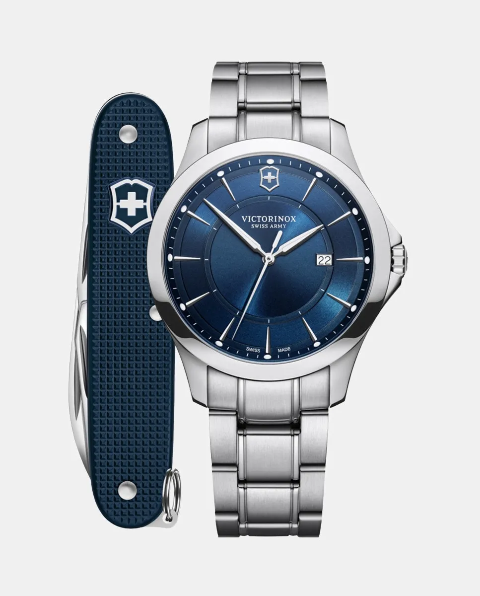 

Victorinox Victoallia V2419101 мужские часы из стали с карманным ножом, серебряный