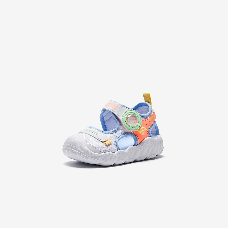 Дышащие легкие противоударные низкие детские ботинки White Orange Red Infant And Toddler Antakids, Anta белый/Neon оранжевый красный — фото 3