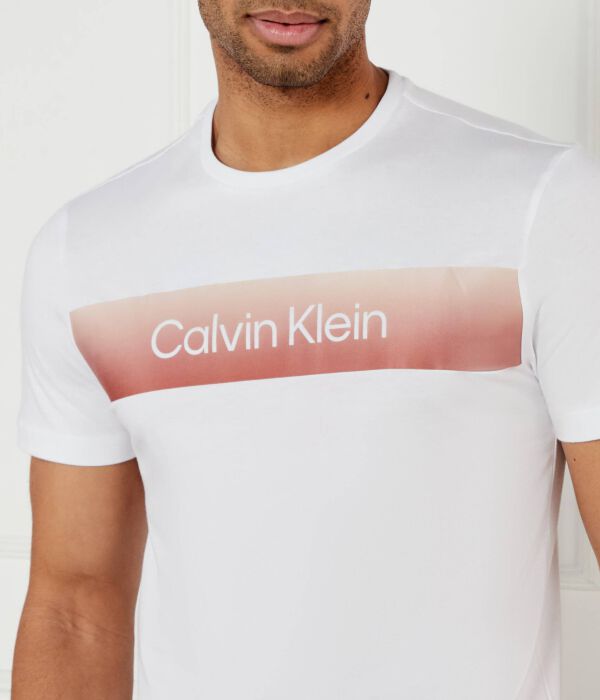 Футболка мужская Calvin Klein с полосой, белый — фото 4