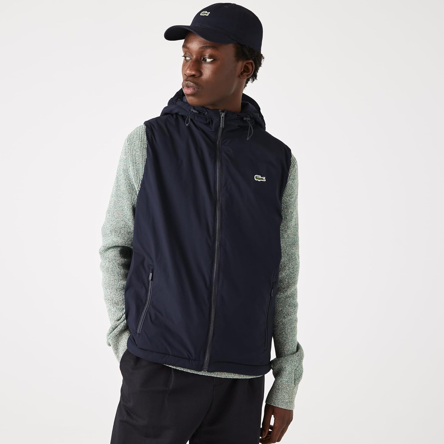 Lacoste мужская парка с отстегивающимся капюшоном до колен, водоотталкивающая, Wood Shaving/Multico — фото 3
