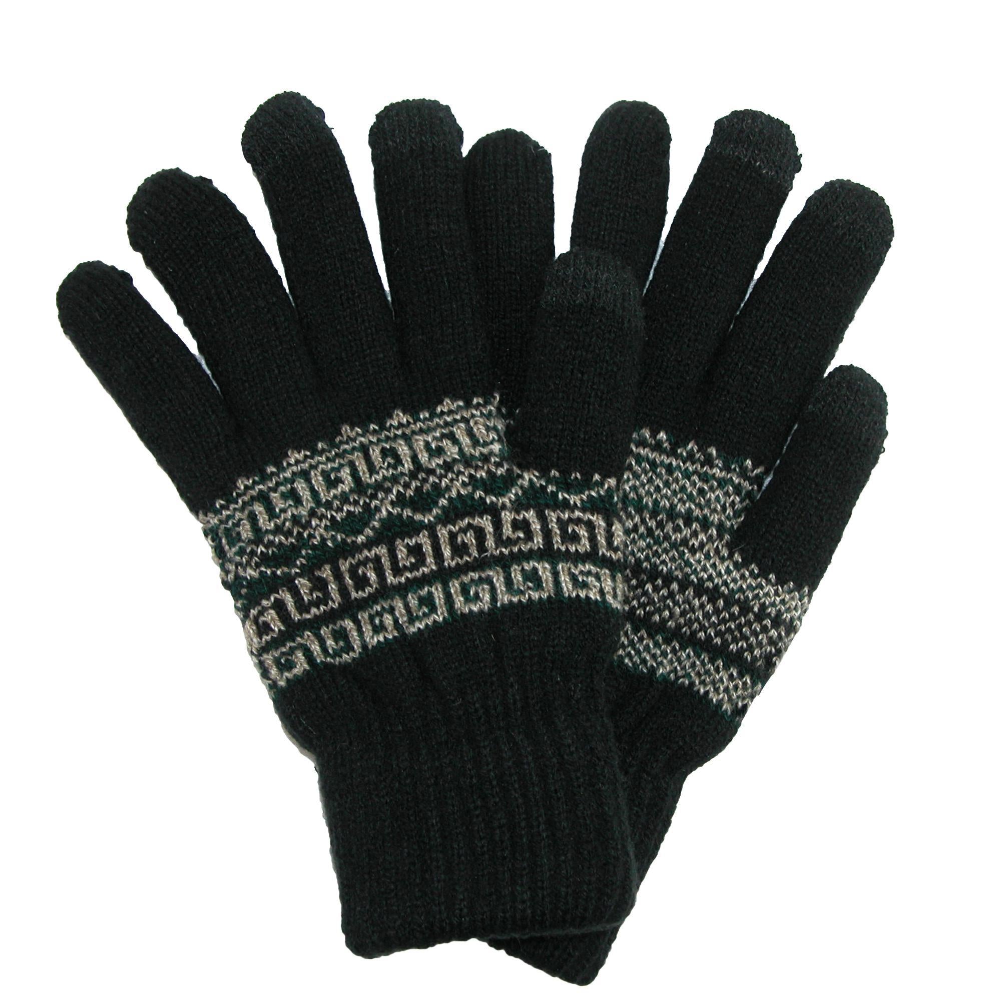 

Мужские перчатки Fairisle для сенсорных экранов CTM, черный
