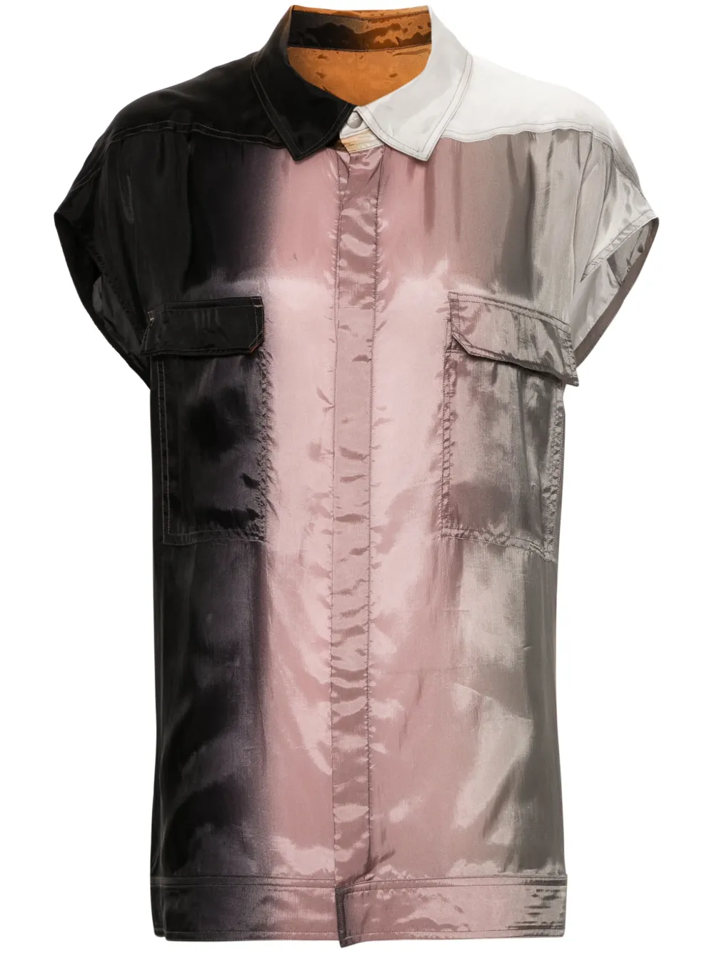 

Рубашка 110D Lido с эффектом деграде Rick Owens, черный