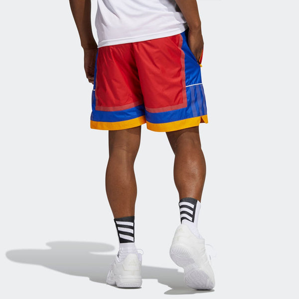 Шорты men's basketball sports fluorescence red shorts Adidas, красный — фото 3