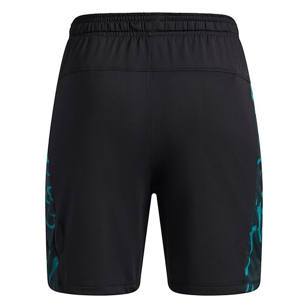 Шорты для мальчиков 8-20 лет tech vent print blocked Under Armour, Black With Rack Green — фото 2