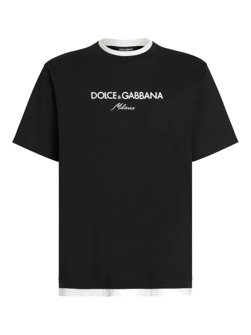 

Футболка с вышитым логотипом DOLCE & GABBANA, черный