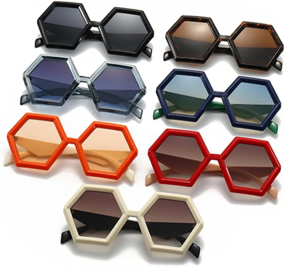 

Ретро-солнцезащитные очки Polygon для женщин, градиентные, с защитой от УФ-излучения UV400, модные для мужчин, двухцветные, трендовые TYUVIVO, Orange Champagne