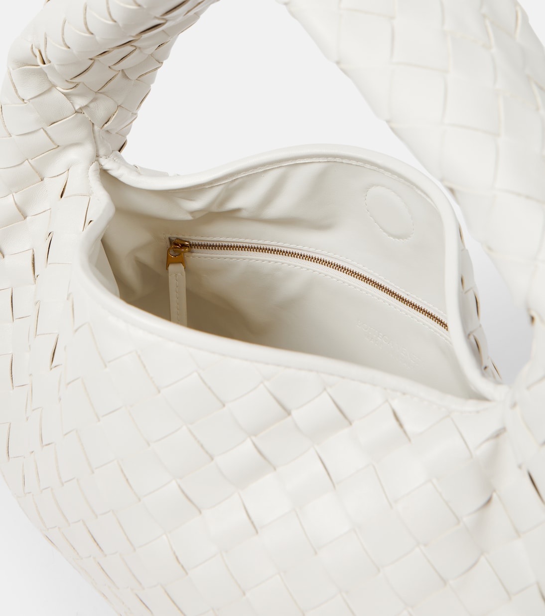 Сумка через плечо из кожи Hop Intrecciato Bottega Veneta, White-M Brass — фото 3
