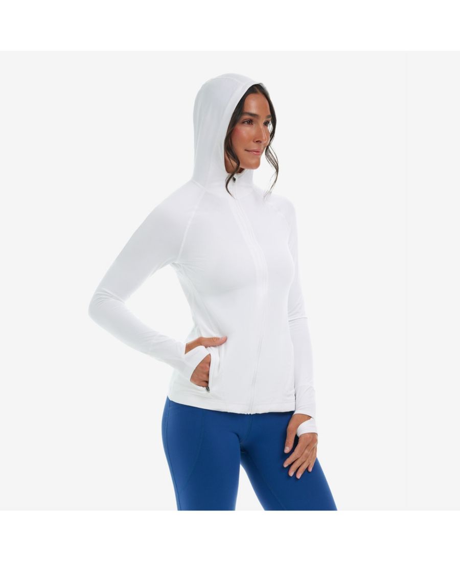 

Женская куртка-худи на молнии с защитой от солнца UPF 50+ BloqUV, White