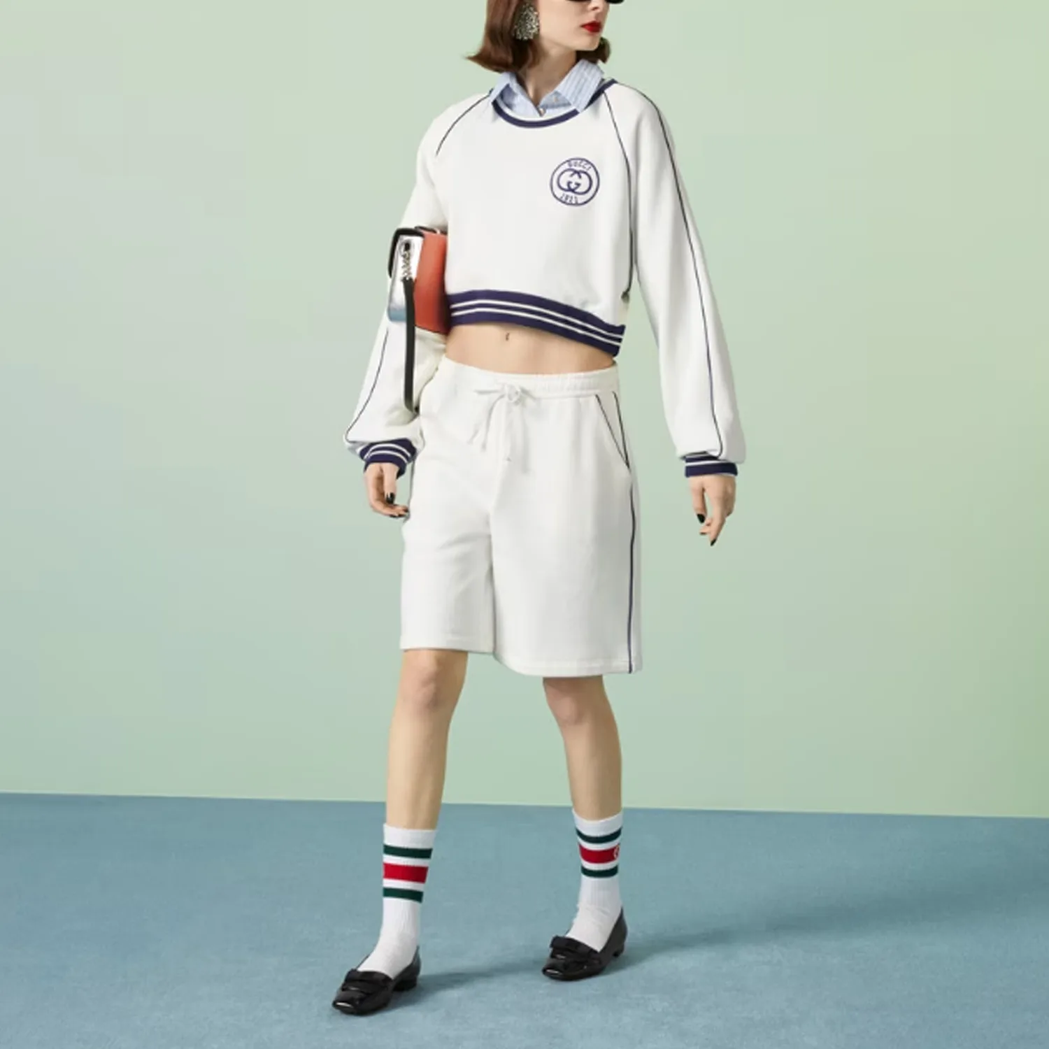 Шорты женские Gucci Casual SS23, Классический крой, Ecru — фото 4