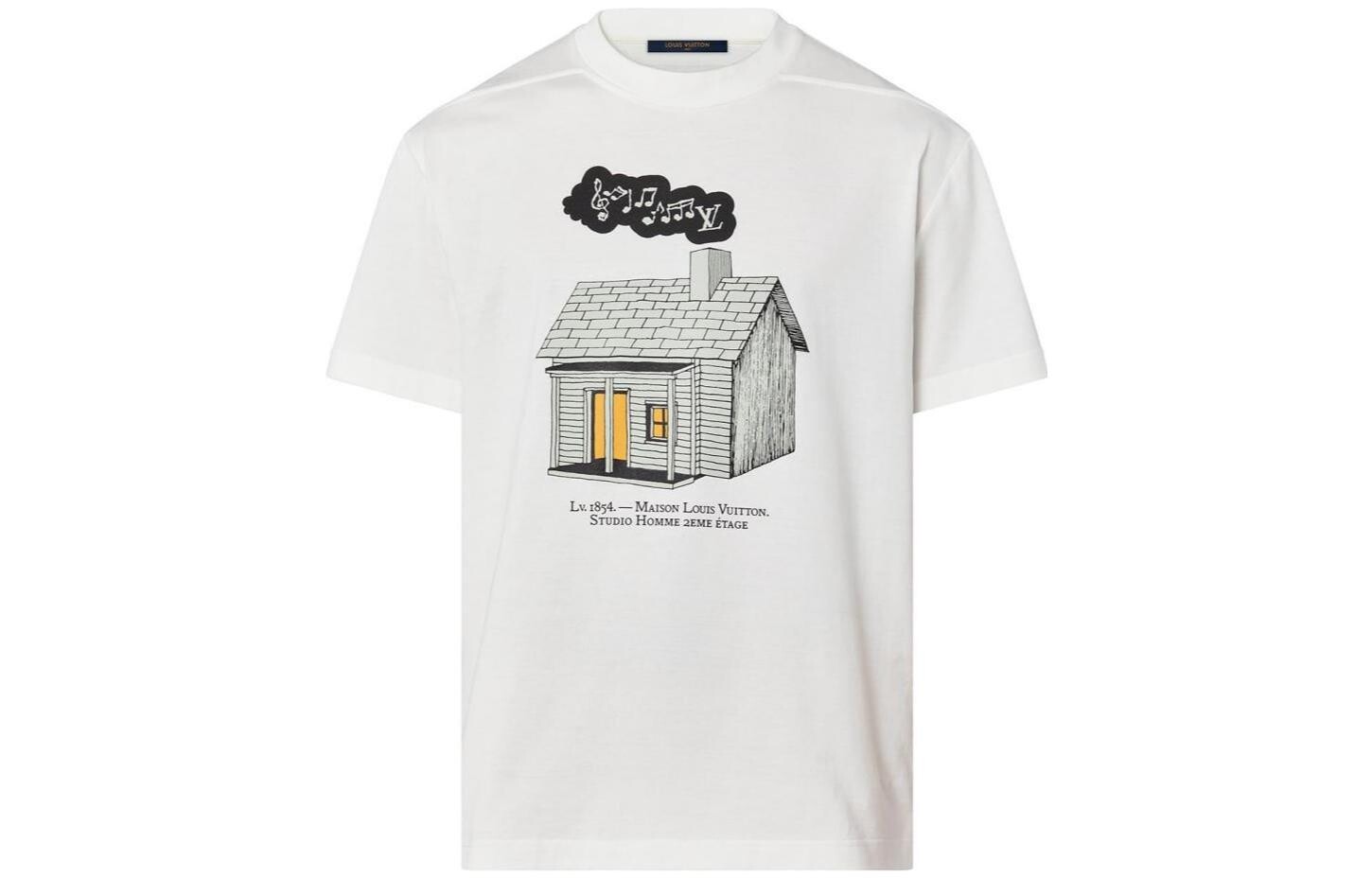 

Новые квартальные продукты LV T-shirt Men Louis Vuitton, белый