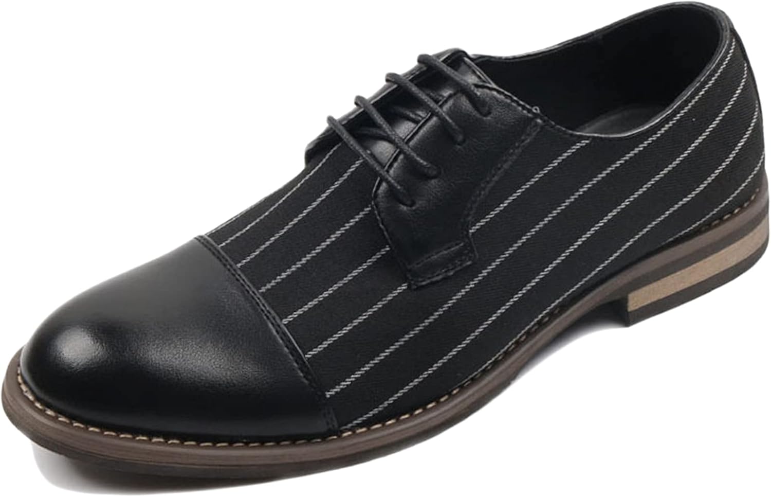 

Мужские классические свадебные формальные кожаные туфли на шнуровке WKNBEU, оксфорды с крылышками для деловых мероприятий и вечеринок, черные - US9.5/UK8.5/EU42