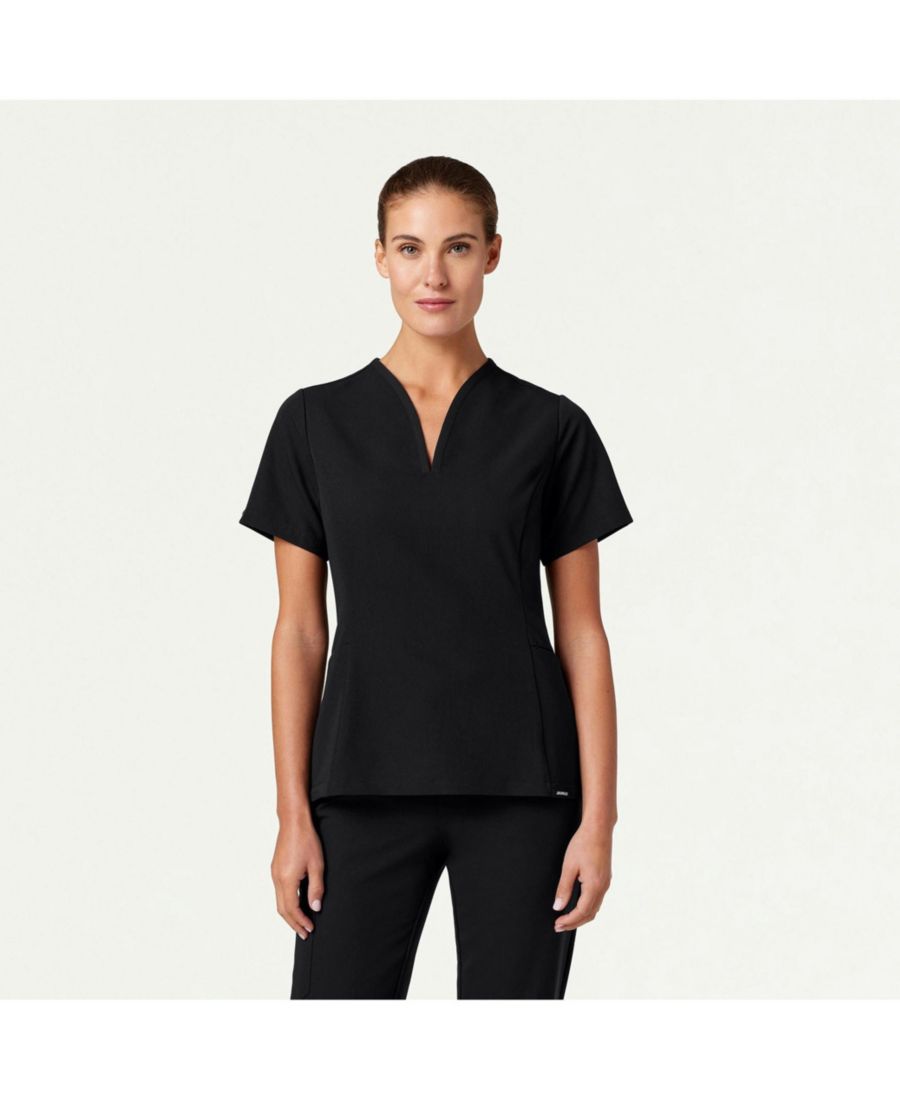 

Женская медицинская рубашка Calix с двумя карманами и V-образным вырезом Jaanuu, Black