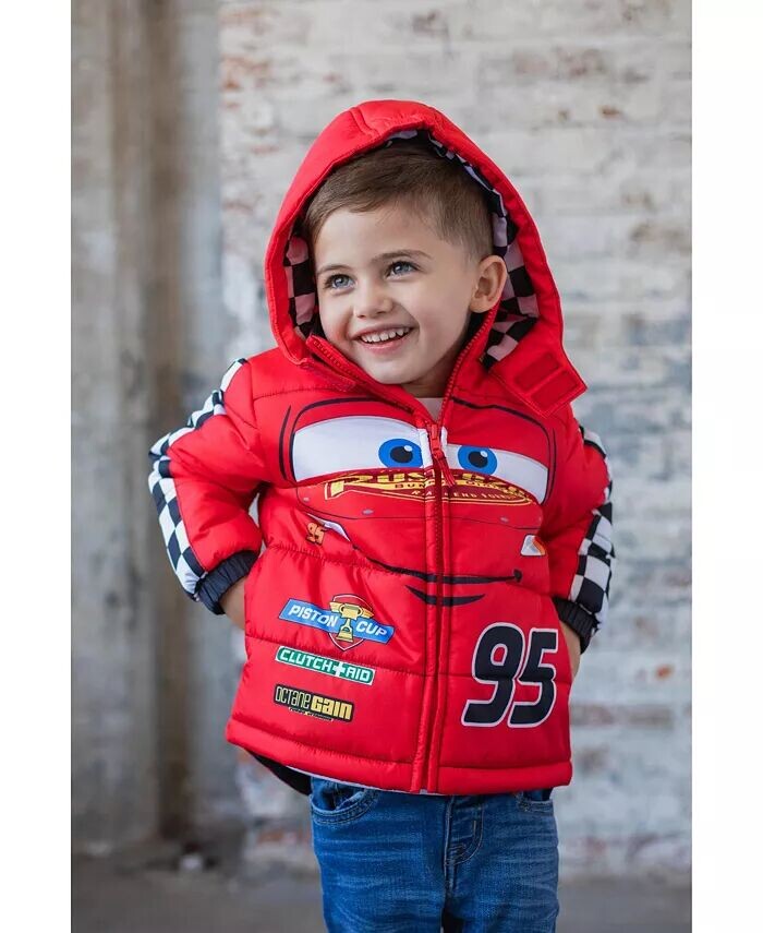 Пуховик на молнии Little Boys Pixar Cars Mickey Mouse Lightning Mc Queen Disney, красный — фото 4