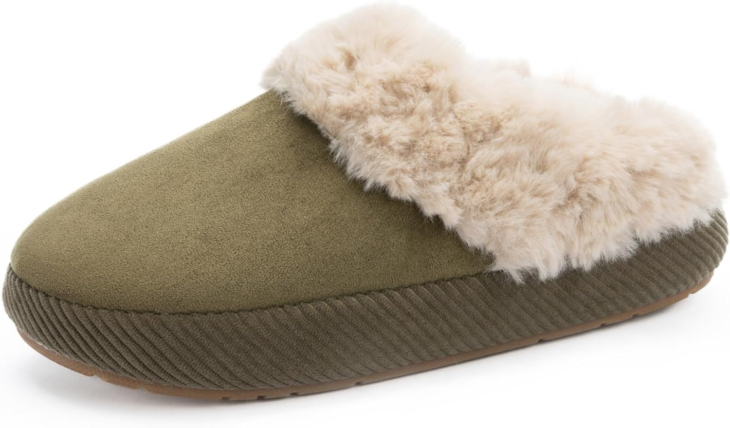 

Тапочки Chantomoo для женщин и мужчин с эффектом памяти, домашние, верх из искусственной замши, резиновая подошва, подкладка из искусственного меха, теплые и удобные пушистые домашние тапочки, зеленый