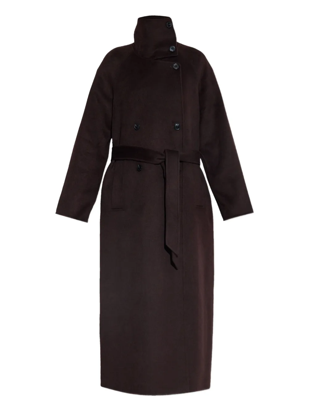 

Двубортное пальто с поясом SAMSOE SAMSOE, коричневый