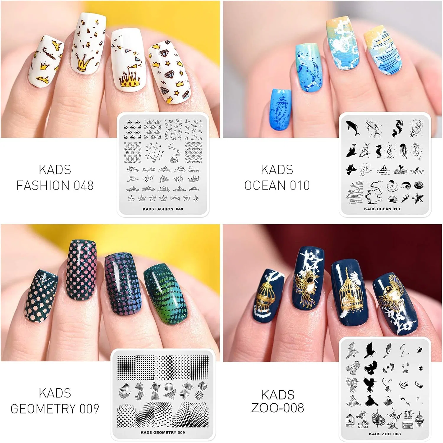 Набор трафаретов для стемпинга ногтей, 20 шт. Alexnailart — фото 3