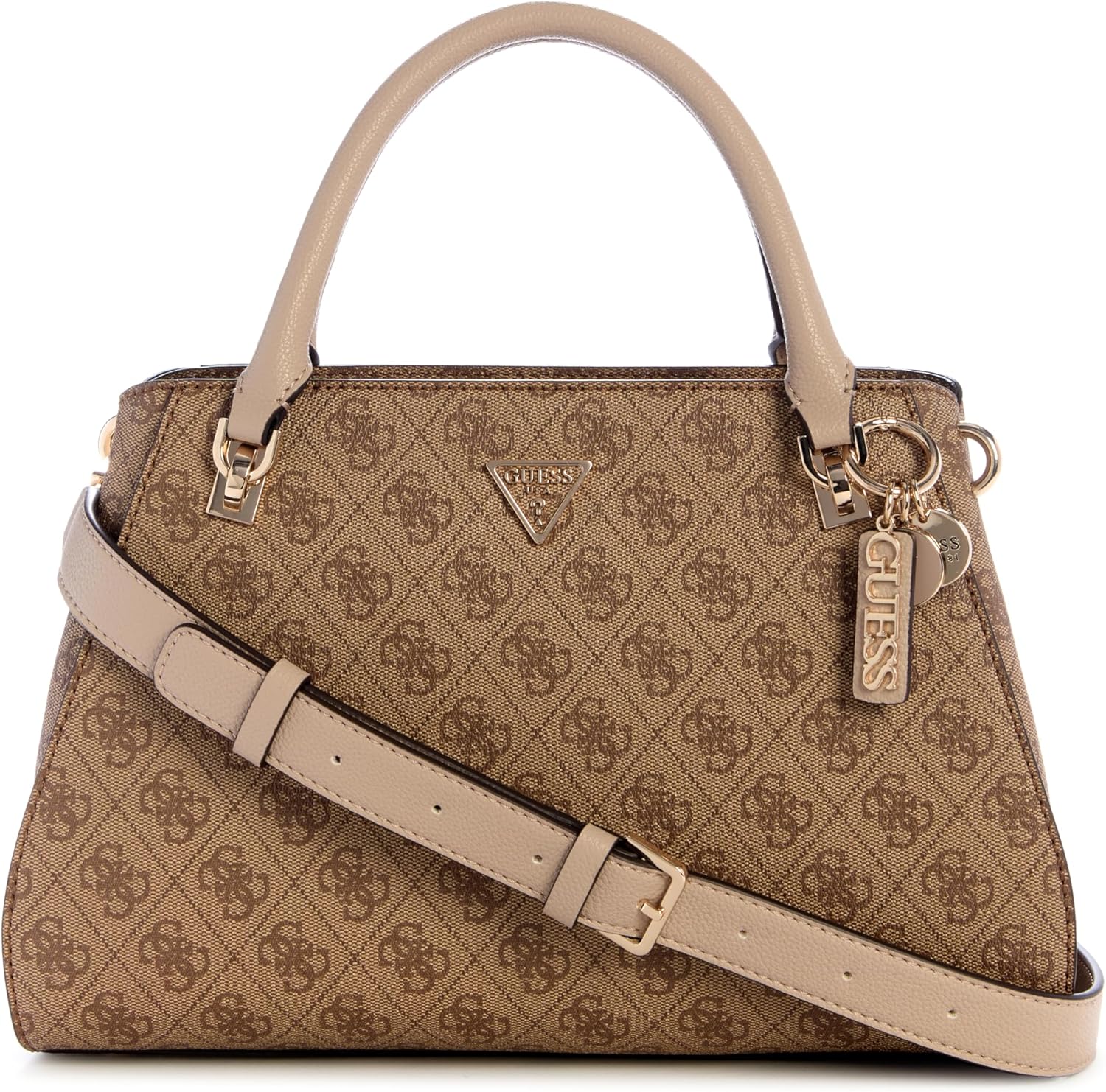

GUESS женская сумка Noelle II Luxury Satchel, Latte Logo