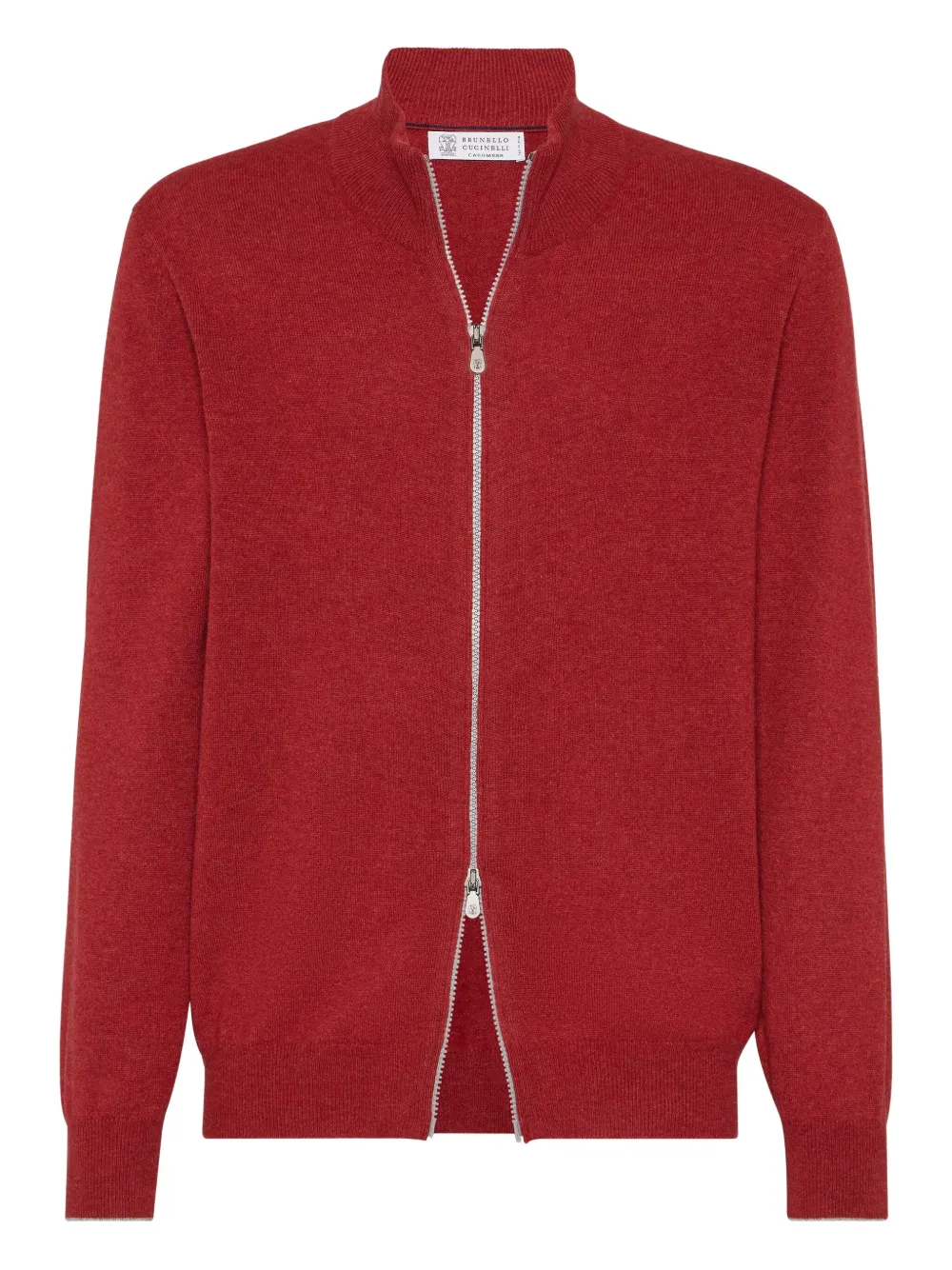 

Кардиган на молнии с высоким воротником Brunello Cucinelli, красный
