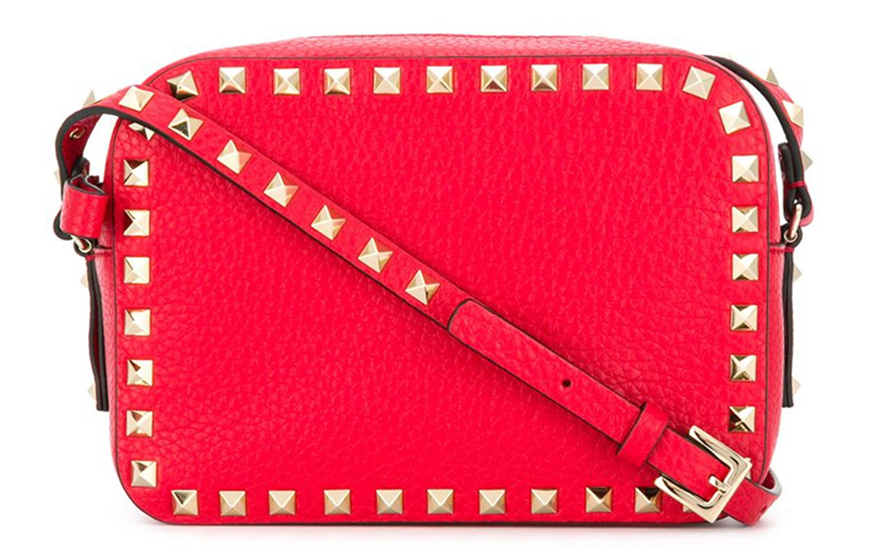 

Кожаная сумка через плечо Valentino красная